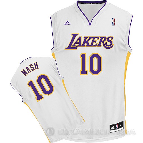 Camiseta Nash #10 Los Angeles Lakers Blanco - Haga un click en la imagen para cerrar